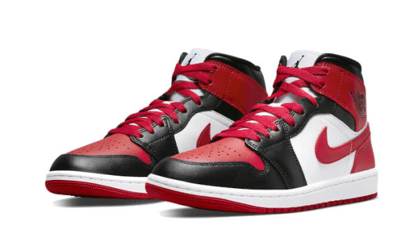 Air Jordan 1 Mid White Bred Toe – Image 2