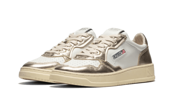 Medalist Low Leather Suede Metallic Gold - Image 2