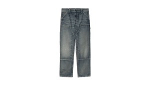 Double Knee Pant Blue Worn Used Wash