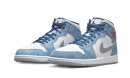 Air Jordan 1 Mid French Blue Rosso Fuoco