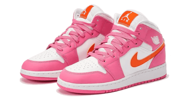 Air Jordan 1 Mid Pinksicle Safety Orange - Imagen 2