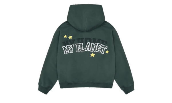 My Planet Zip Up Hoodie Green - Image 2