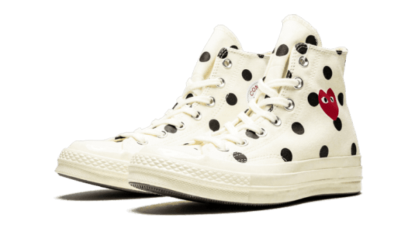Chuck Taylor All-Star 70s Hi Comme des Garçons PLAY Polka Dot White – Image 2