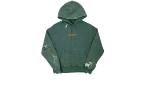 Hoodie Painted Forest Green