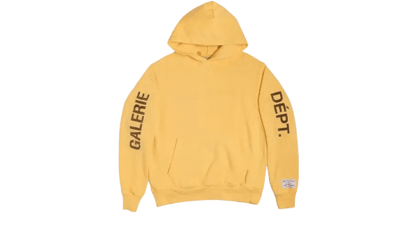 Felpa con cappuccio con logo giallo