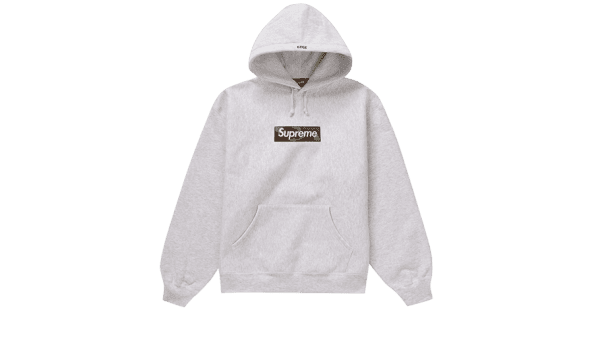 Felpa con cappuccio Box Logo (FW23) Grigio cenere