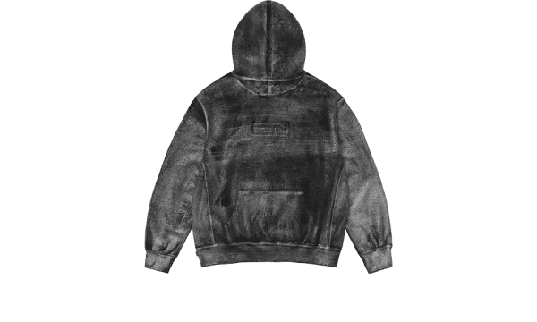 MM6 Maison Margiela Foil Box Logo Hooded Sweatshirt Black - Imagen 2