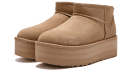 Klassischer Ultra Mini Plateaustiefel Senfkorn