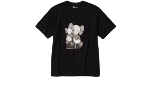 Maglietta KAWS grafica nera (taglia asiatica)