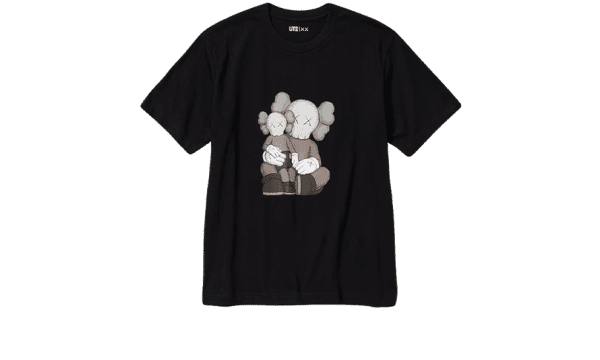 Maglietta KAWS grafica nera (taglia asiatica)