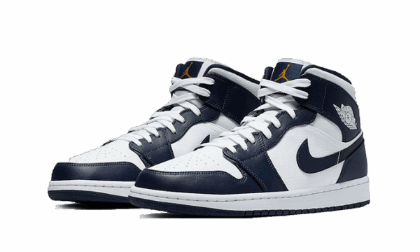 Air Jordan 1 Mid White Metallic Gold Obsidian - immagine 2