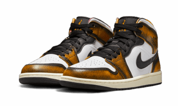 Air Jordan 1 Mid SE Orange Wear-Away - Imagen 2