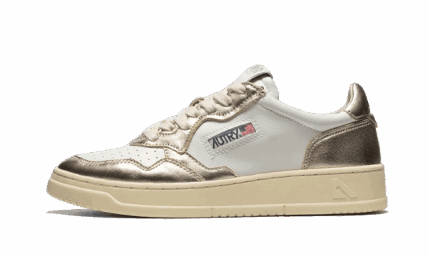 Medalist Low in pelle scamosciata oro metallizzato