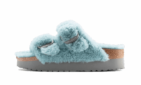 Arizona Big Buckle Shearling Teddy Faded Aqua