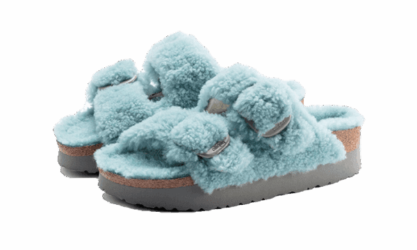 Arizona Big Buckle Shearling Teddy Faded Aqua – Image 2