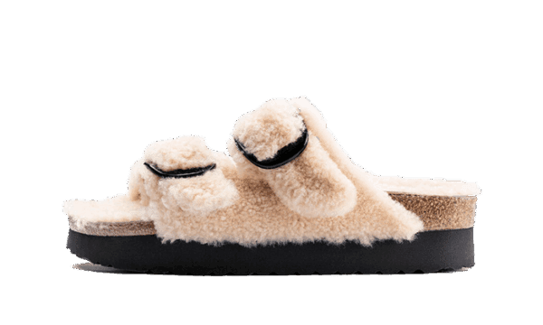 Arizona Big Buckle Shearling Teddy Eggshell
