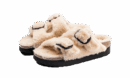 Arizona Big Buckle Shearling Teddy Eggshell