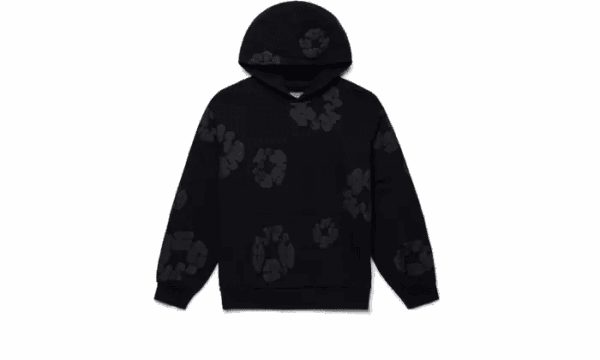 Cotton Wreath Hoodie Black Monochrome
