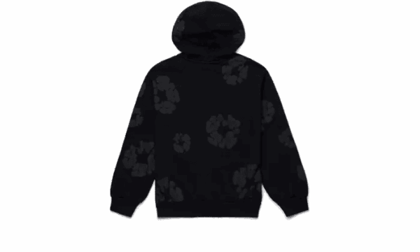 Cotton Wreath Hoodie Black Monochrome - Image 3