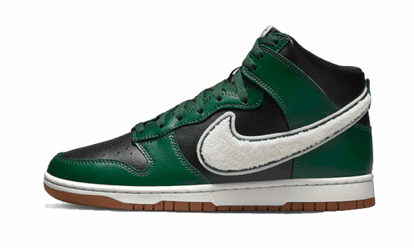 Dunk High Chenille Swoosh Negro Verde