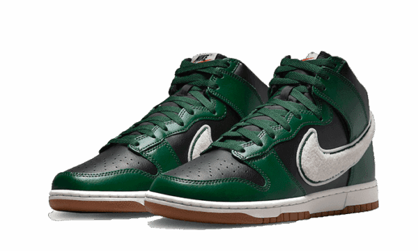 Dunk High Chenille Swoosh Black Green - Imagen 2