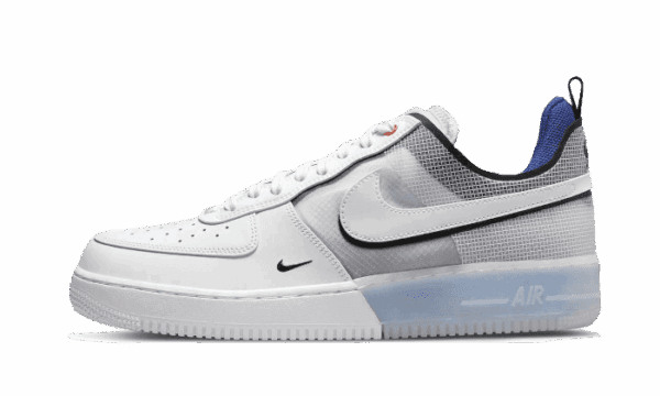 Air Force 1 Low React Split Bianco Foto Blu