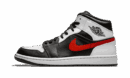 Air Jordan 1 Mid Noir Chili Rouge Blanc