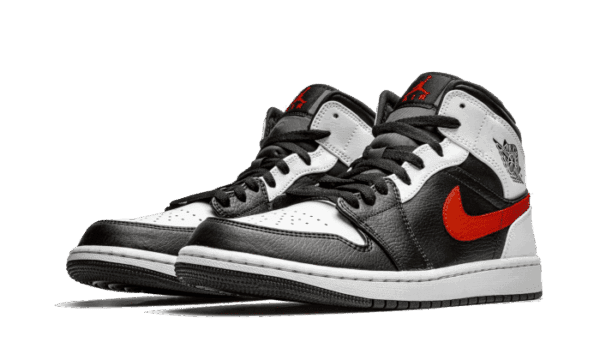 Air Jordan 1 Mid Black Chile Red White – Image 2