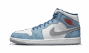 Air Jordan 1 Mid French Blue Rosso Fuoco
