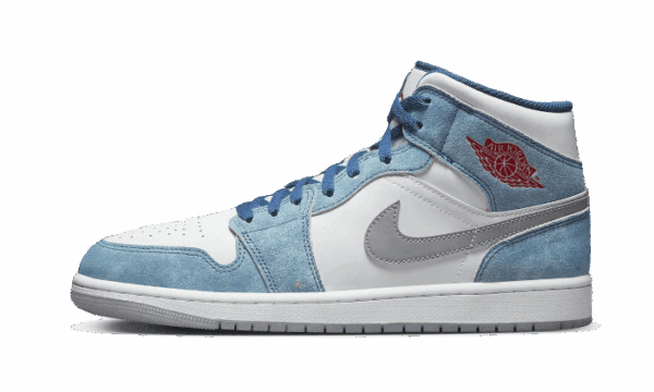 Air Jordan 1 Mid French Blue Rosso Fuoco