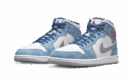 Air Jordan 1 Mid French Blue Rosso Fuoco