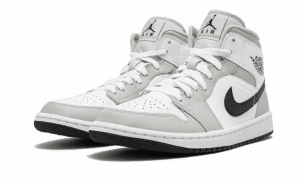 Air Jordan 1 Mid White Light Smoke Grey – Image 2