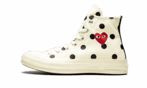 Chuck Taylor All-Star 70s Hi Comme des Garçons PLAY Polka Dot White