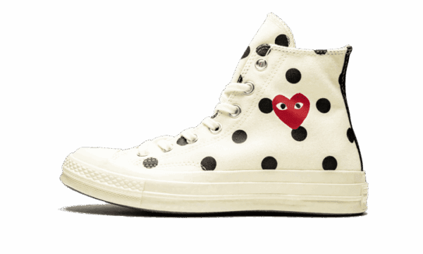 Chuck Taylor All-Star 70s Hi Comme des Garçons PLAY Pois Bianco