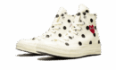 Chuck Taylor All-Star 70s Hi Comme des Garçons PLAY Pois Bianco