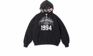 MM6 Maison Margiela Zip Up Hooded Sweatshirt Black