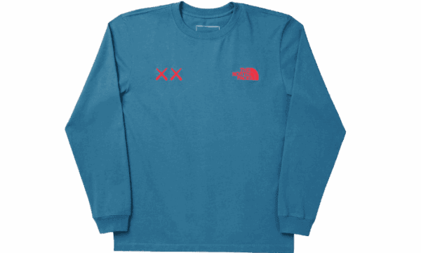 KAWS Langarm-T-Shirt Mallard Blue